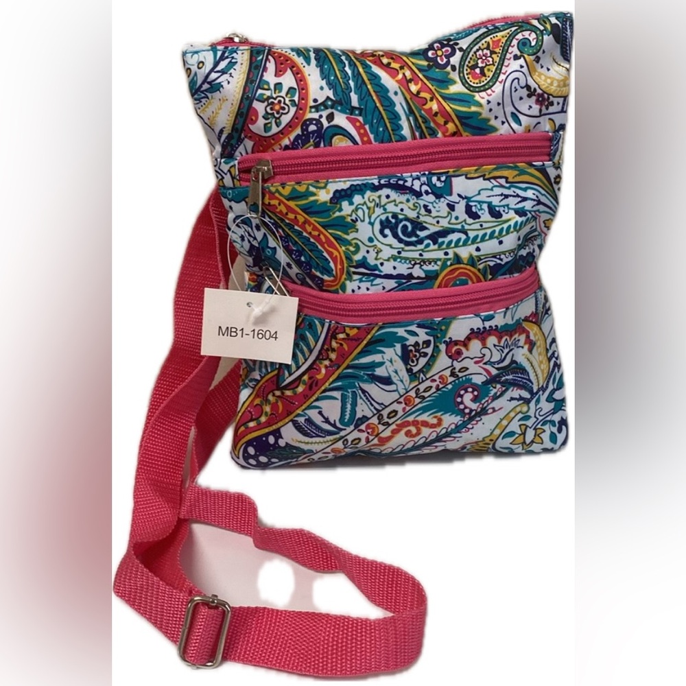 Nylon Paisley Crossbody Bag NWT Concert Stadium Clear Alternative Zip Pockets